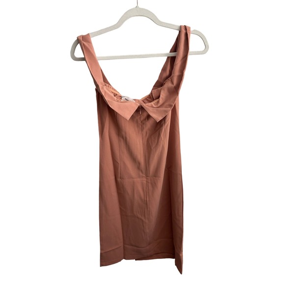 Line & Dot Lopez Off Shoulder Mini Dress in Apricot - Picture 4 of 5